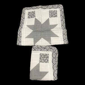 2 Vintage Pem-America Standard Pillow Shams
